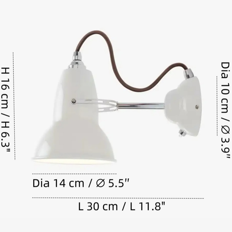 Wall light product dimensions diagram