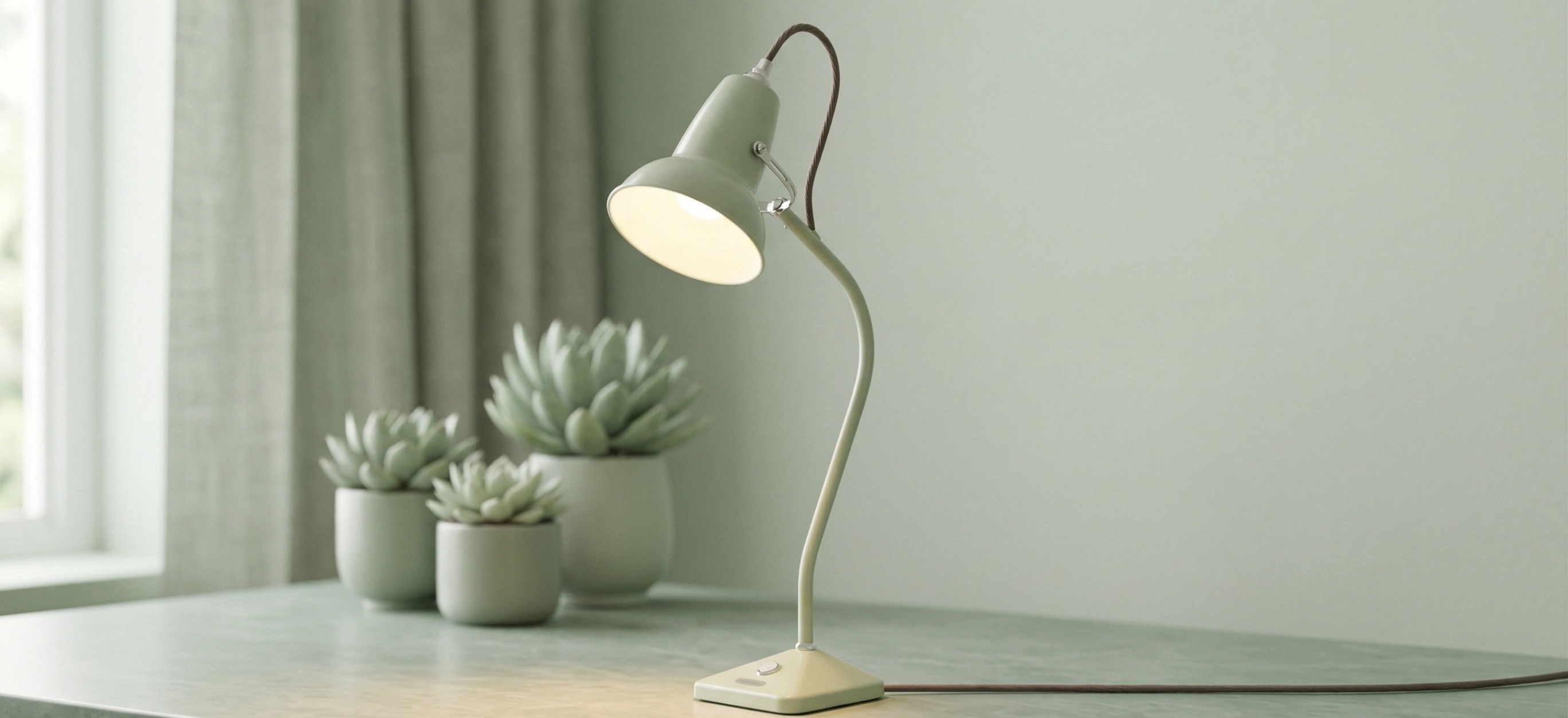 Sage Green mini table lamp