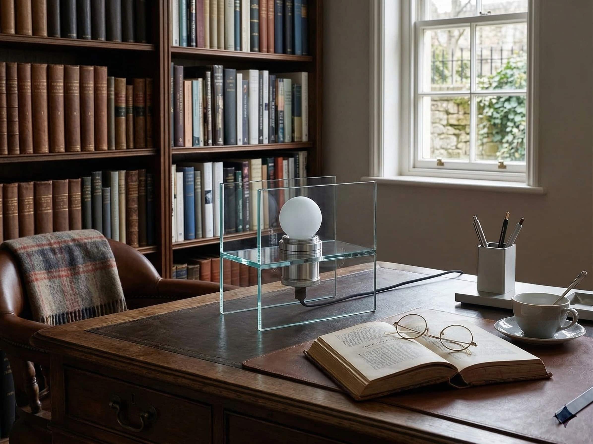 Sunset Gradient Desk Lamp on a writing desk