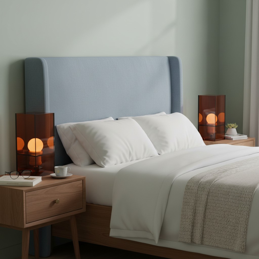 Sunset Gradient Desk Lamp on a bedroom nightstand