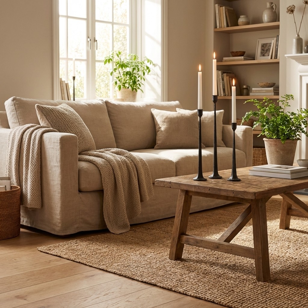 Tegna candle holders styled in a living room