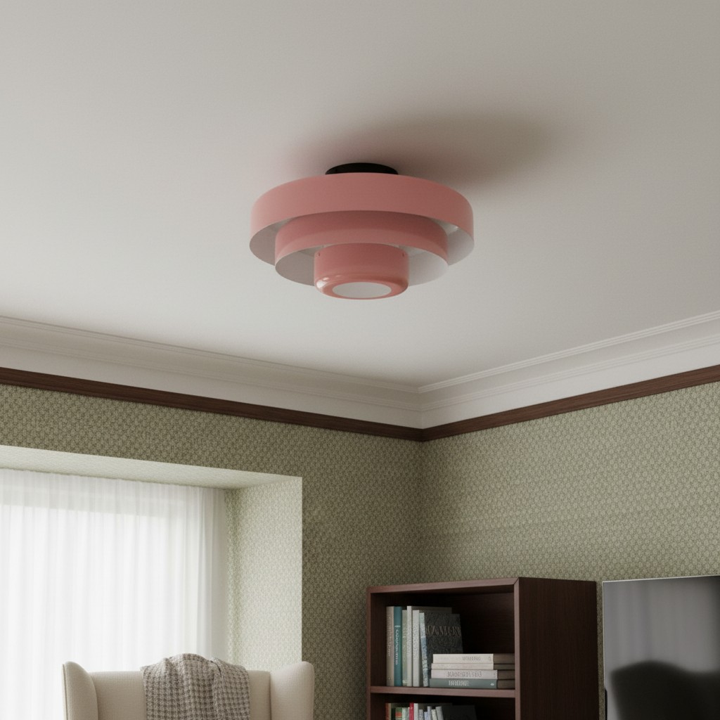 Green Veleora Bauhaus ceiling lamp in a living room