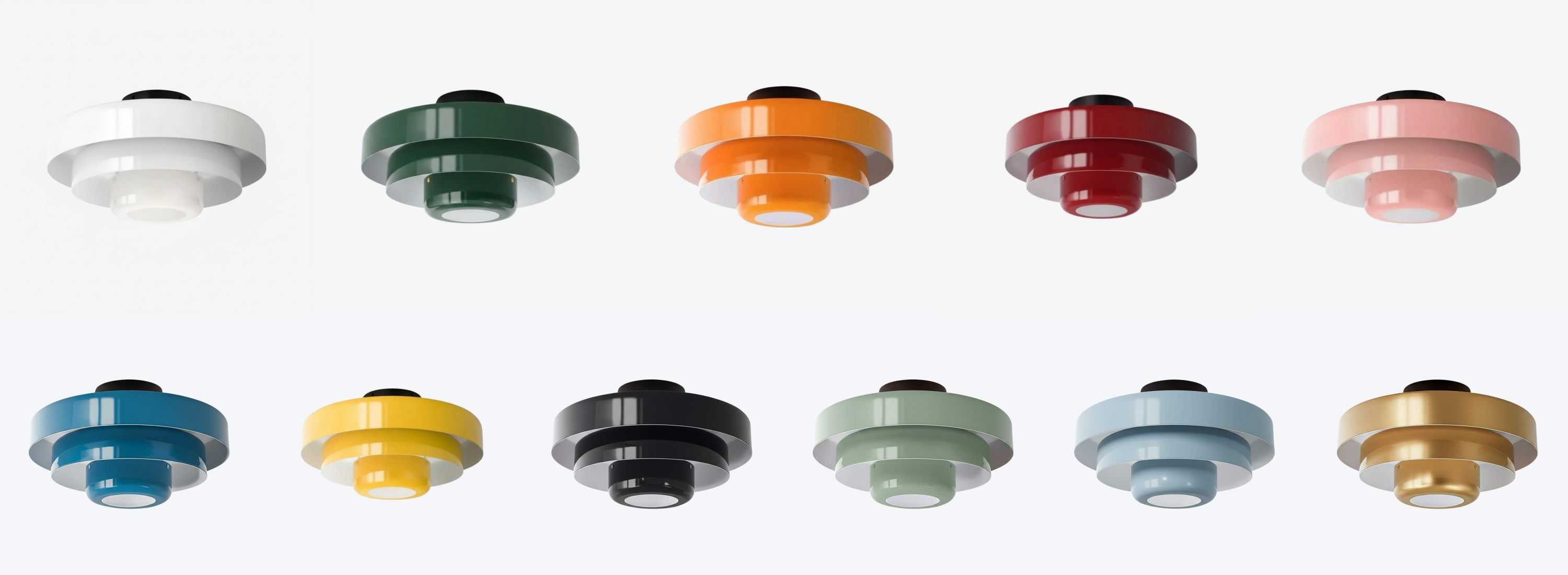 Color finish options for the Veleora Bauhaus Three-Tier Round Lamp