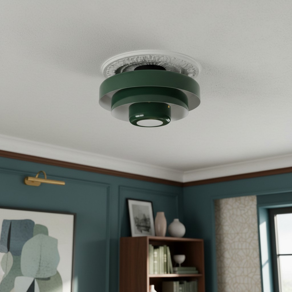 Pink Veleora Bauhaus ceiling lamp in a room