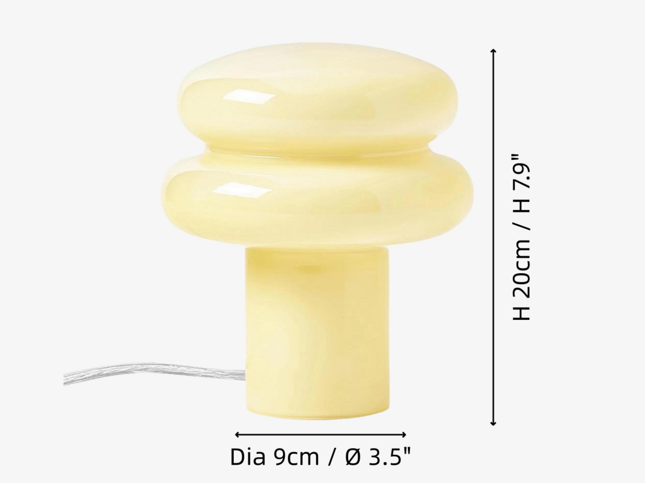 Orra Glass Table Lamp size diagram