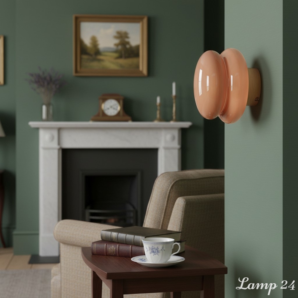 Orra wall sconce in a vintage living room scene