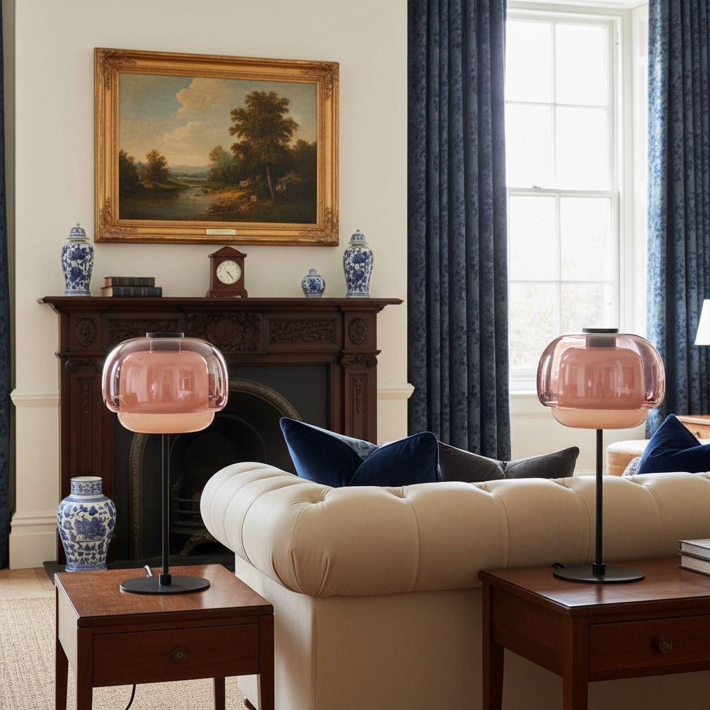 Clinco table lamp in a classic living room