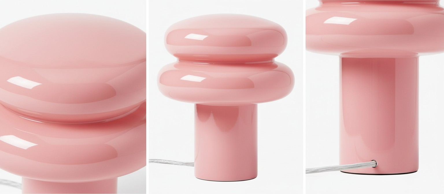 Orra opal glass lamp detail views