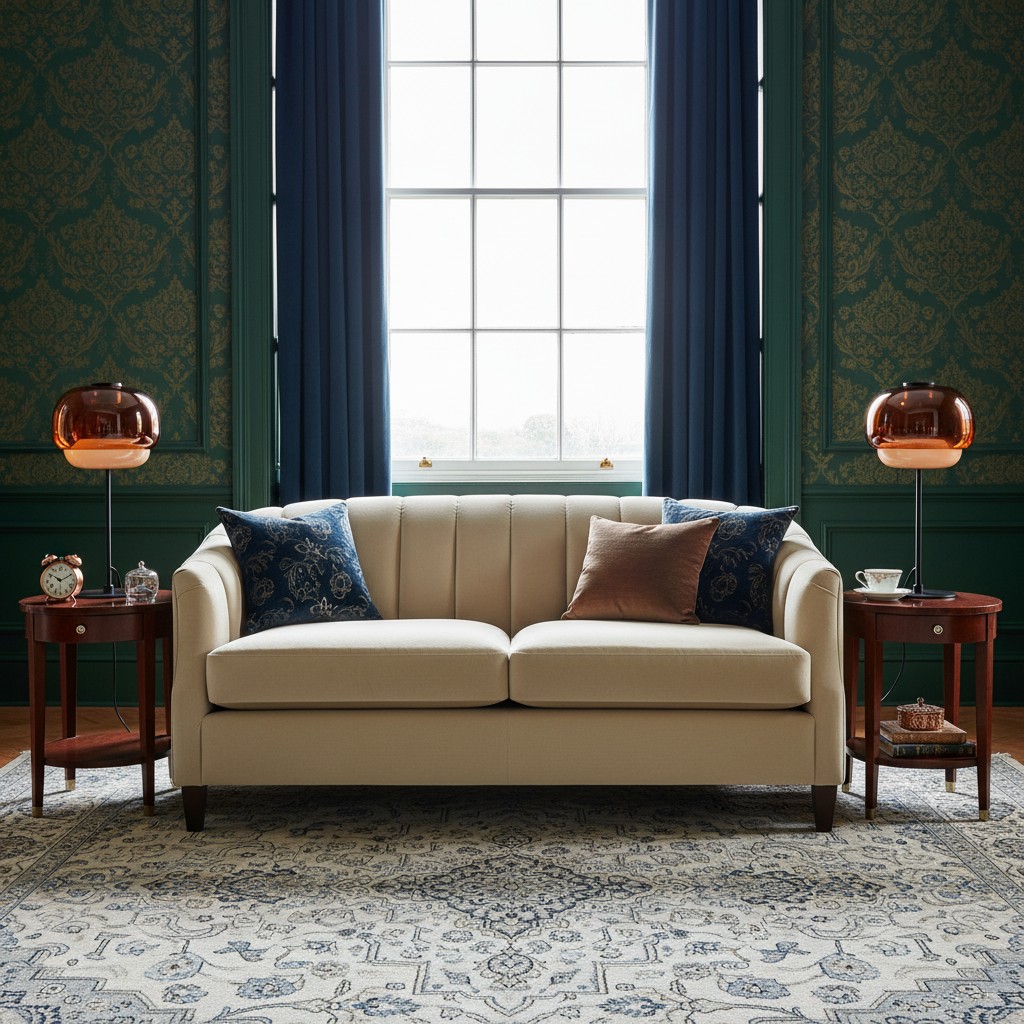 Clinco table lamps beside a sofa