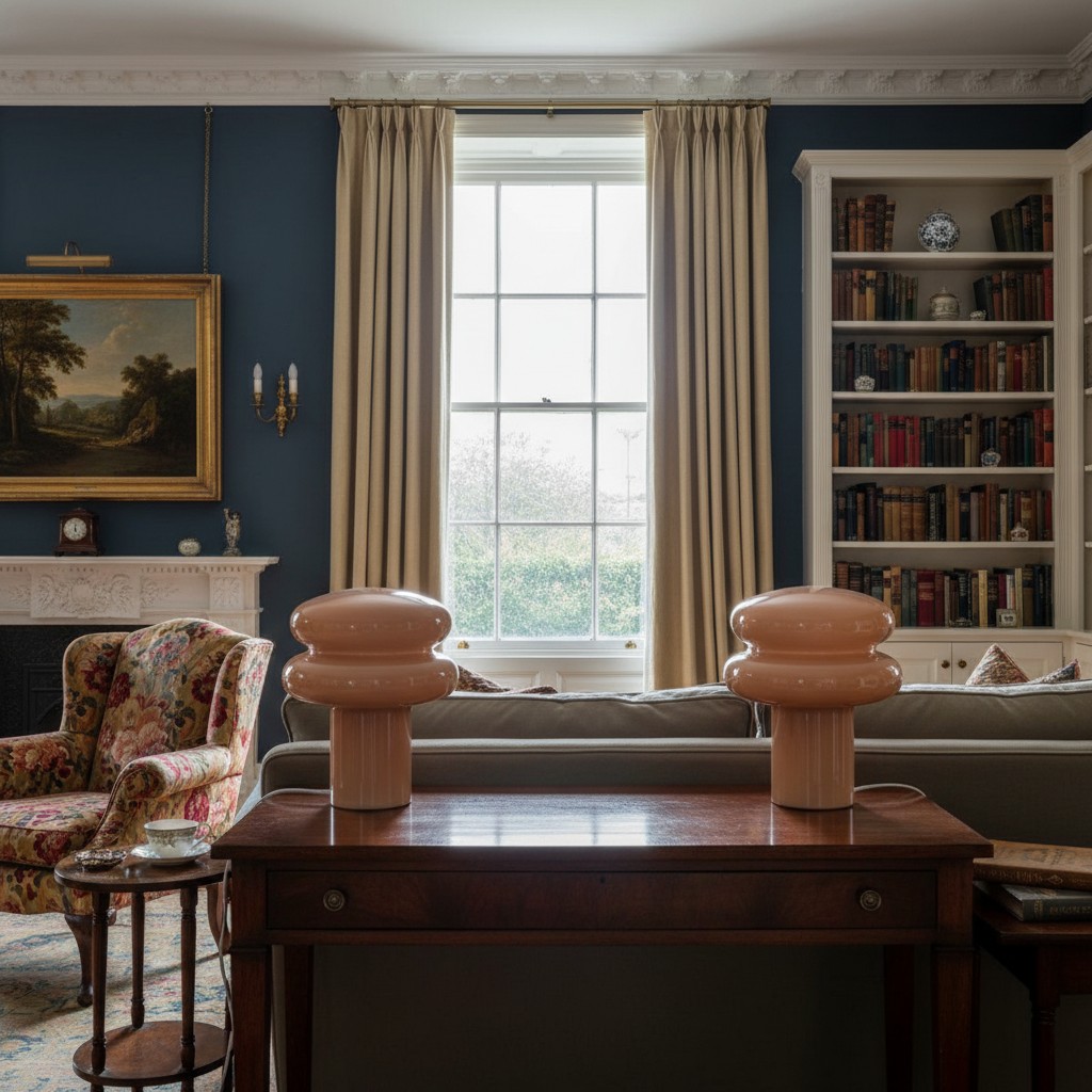 Brown Orra lamps in a living room