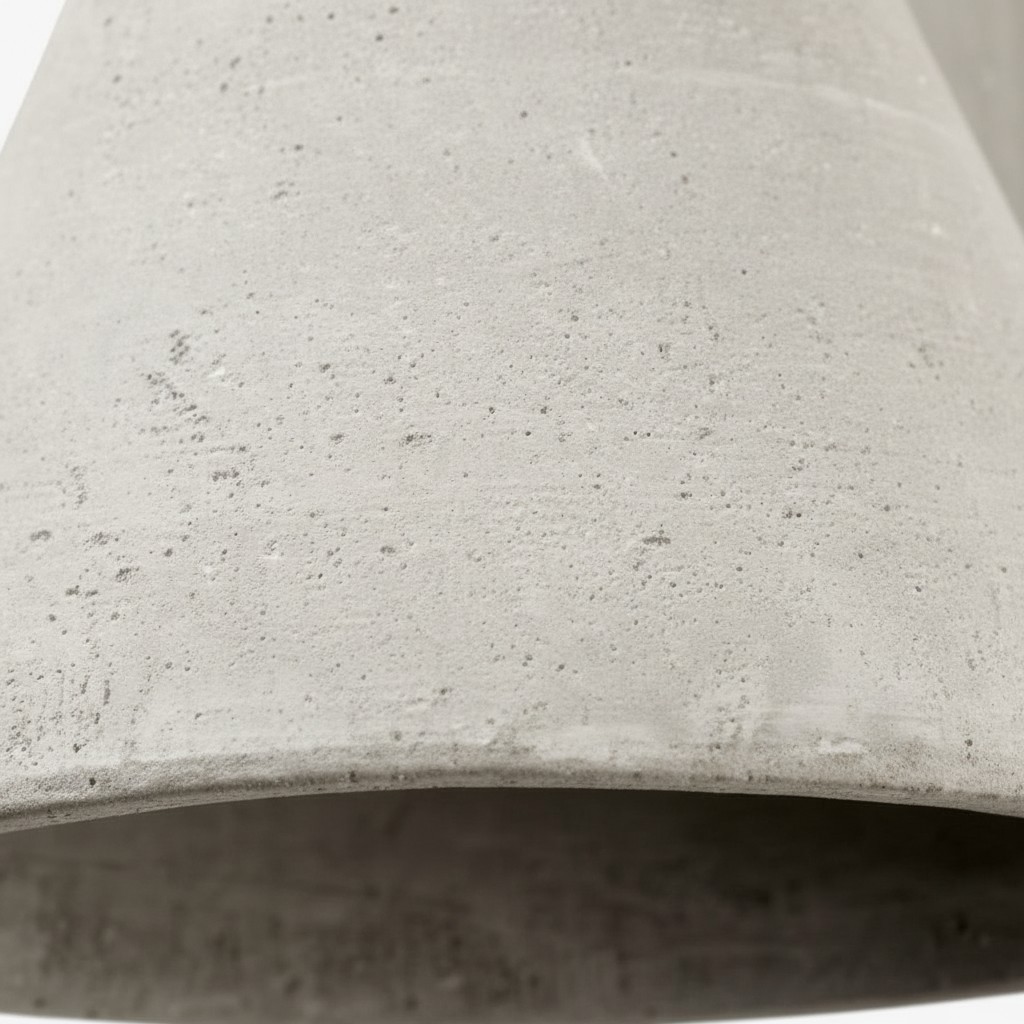 Close-up of the gray concrete lamp shade texture