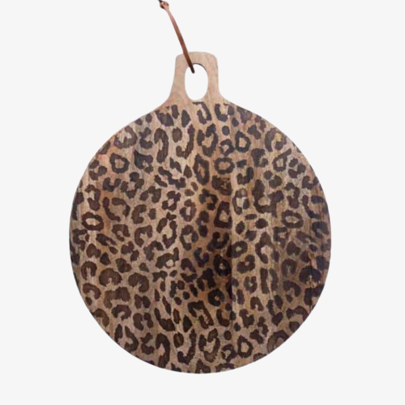 Large round leopard print board option