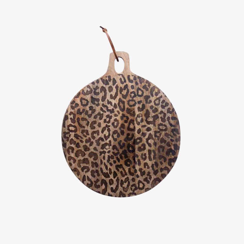 Small round leopard print board option