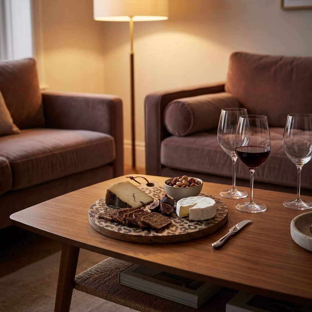 Leopard print board used on a living room table