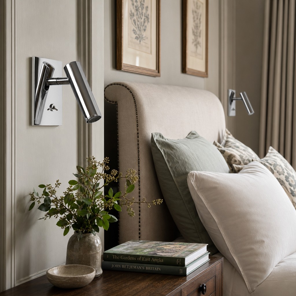 Slimlux wall light bedroom scene