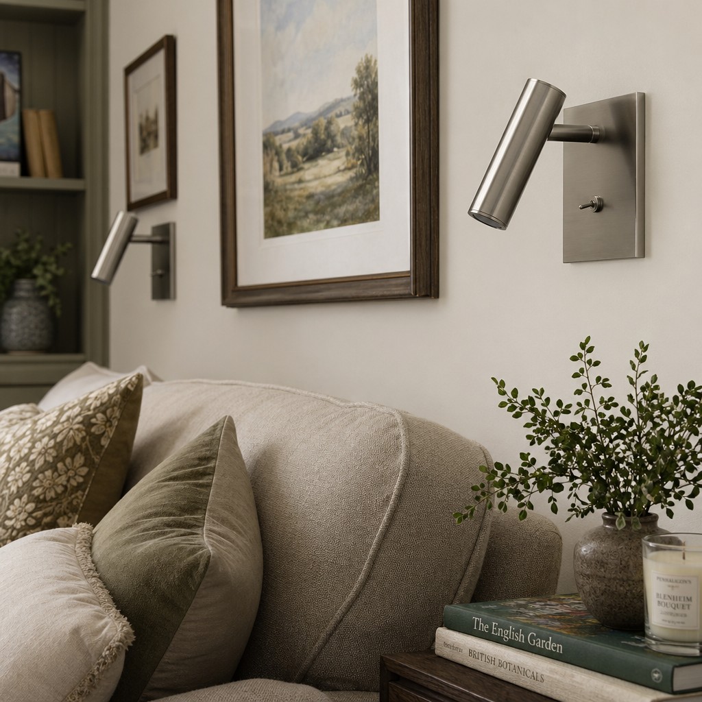 Slimlux wall light bedside scene