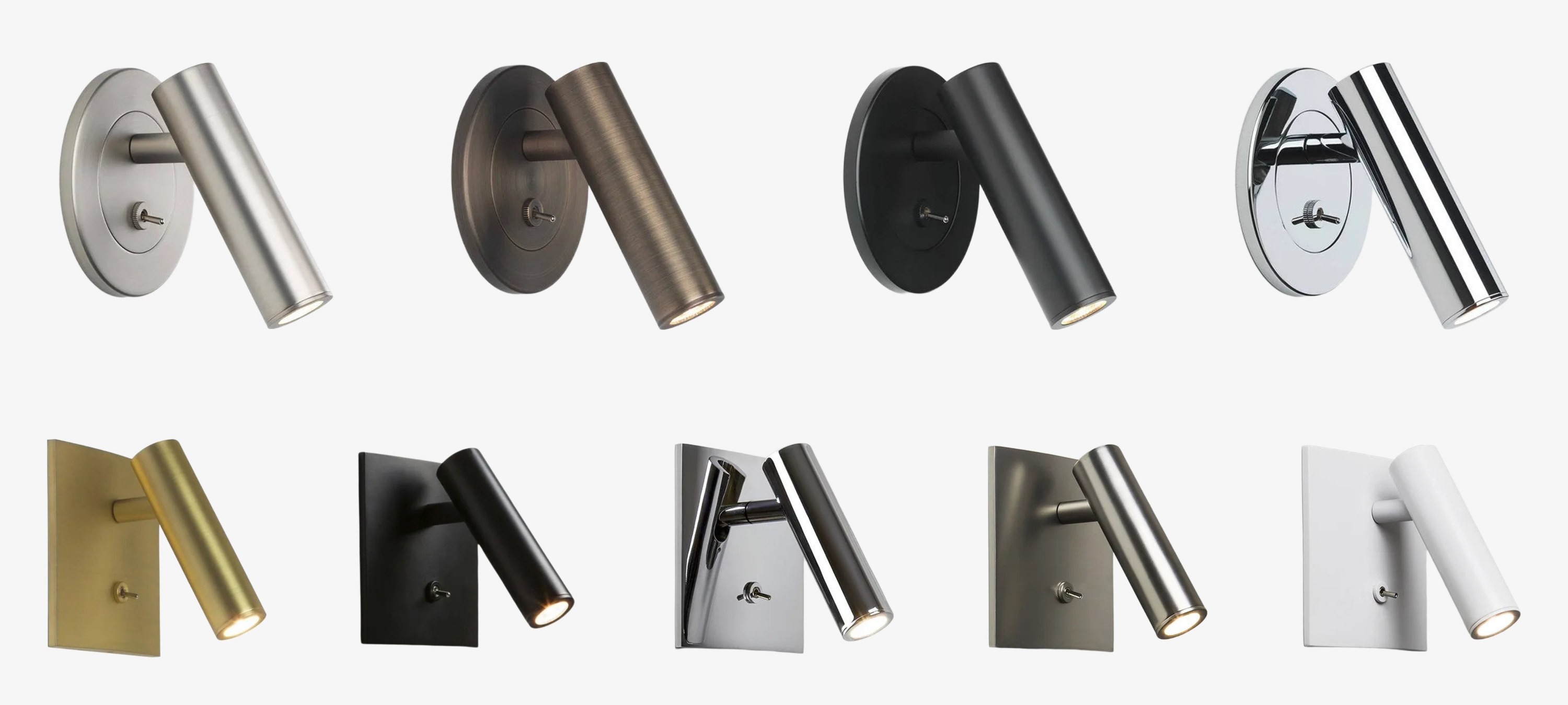 Slimlux wall light curated color options