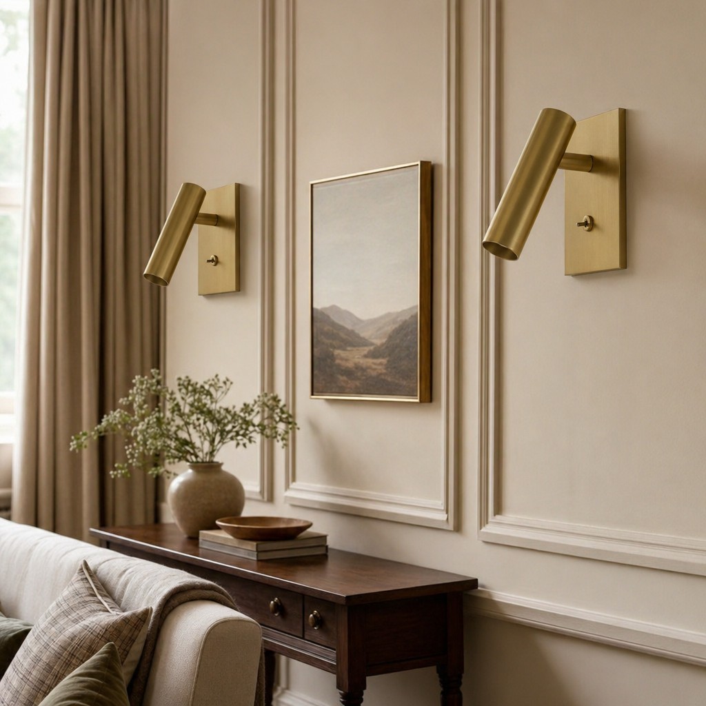 Slimlux gold wall light classic room scene