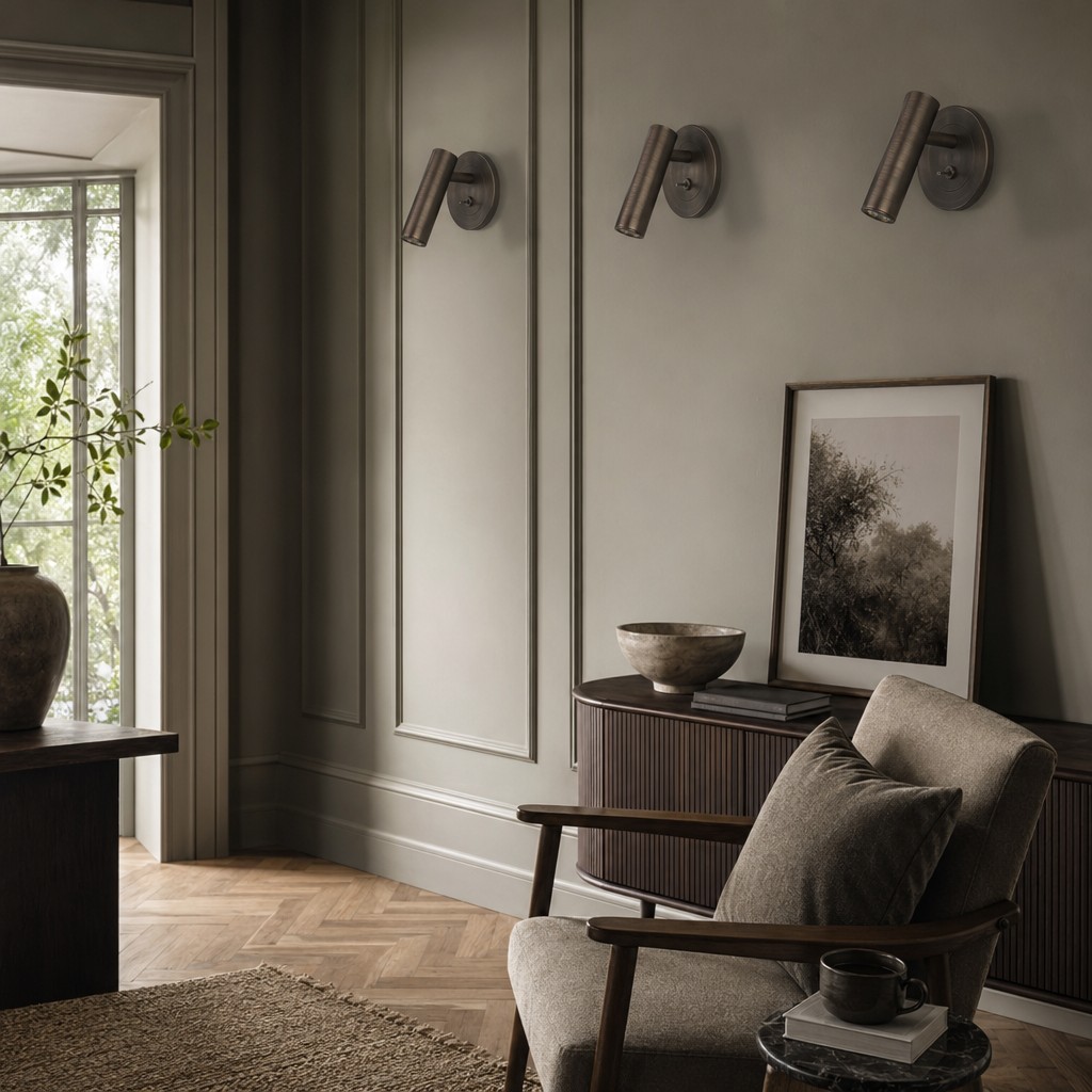Slimlux wall lights in a living room display
