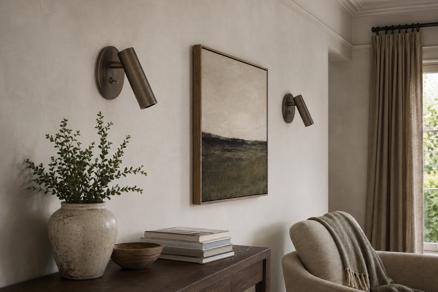 Slimlux wall light installed in a calm interior
