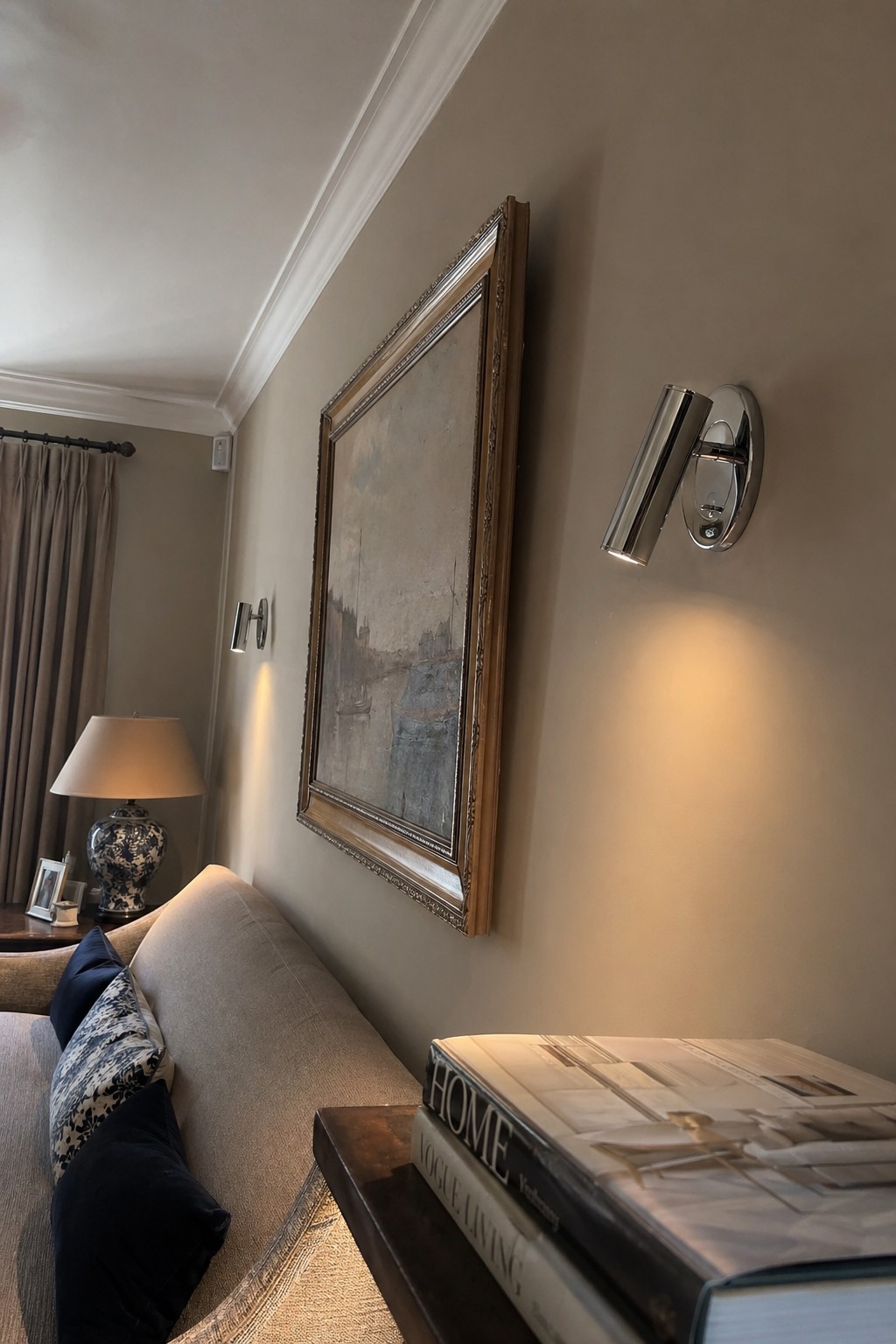 Customer photo of Slimlux wall light above a sofa