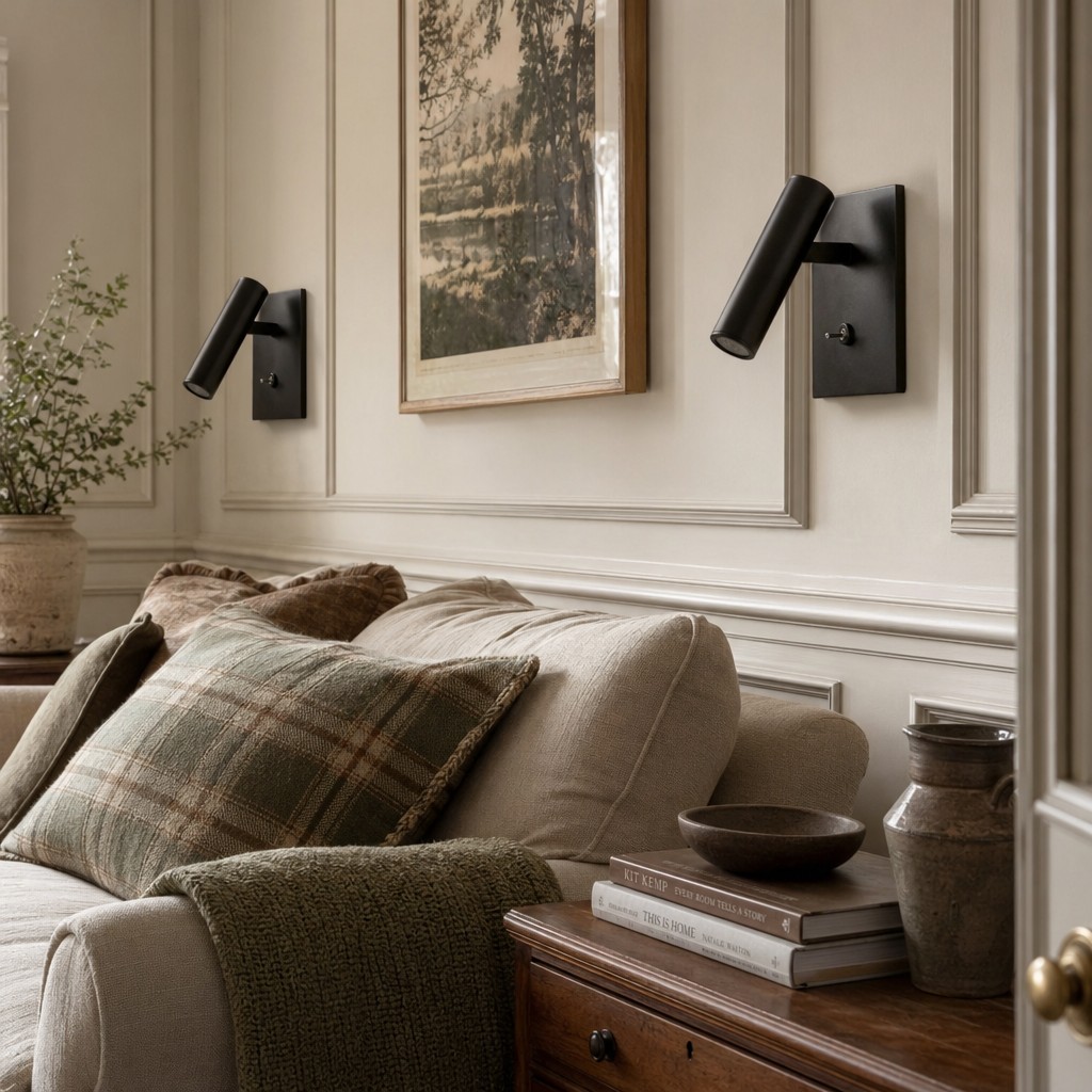 Slimlux wall light above sideboard scene