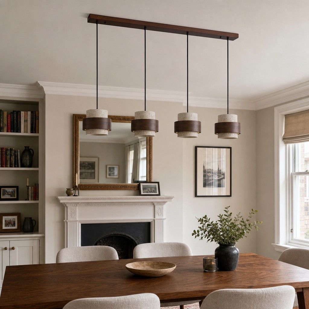 Pendant light above table