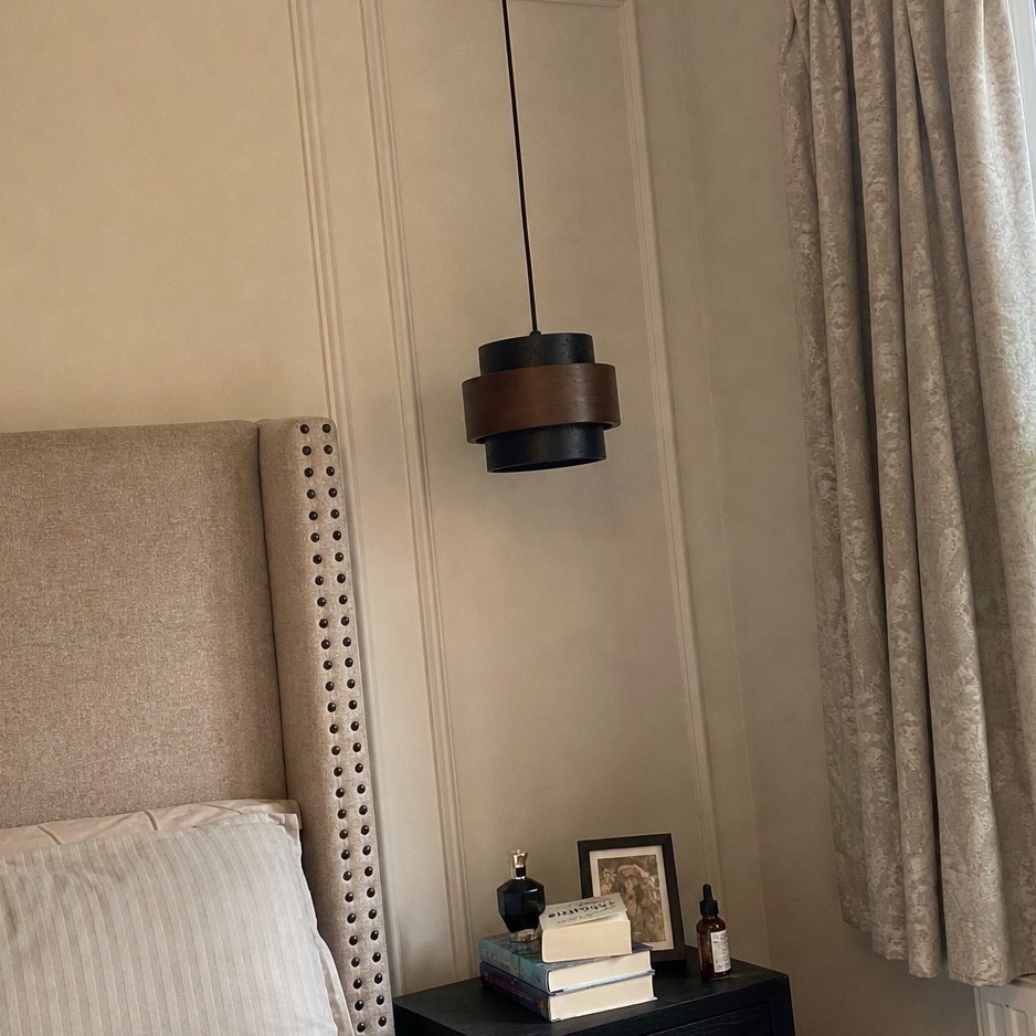 Customer feedback photo of travertine pendant light