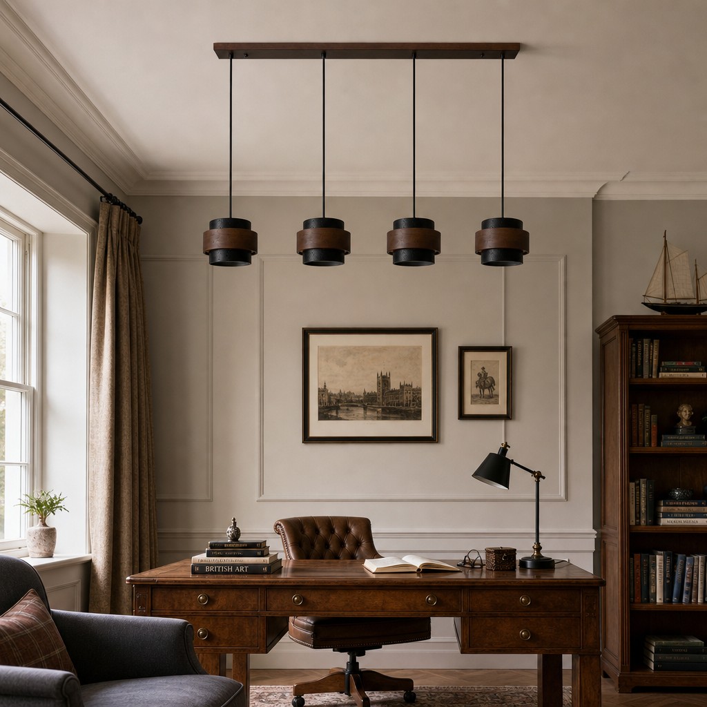 Travertine pendant light interior scene