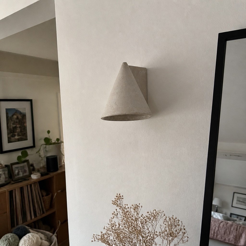 Customer interior scene with gray wall lamp
