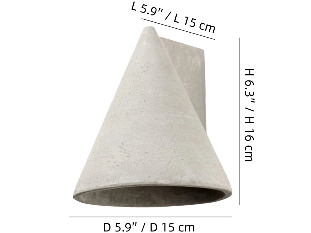 Concrellia wall lamp product size diagram