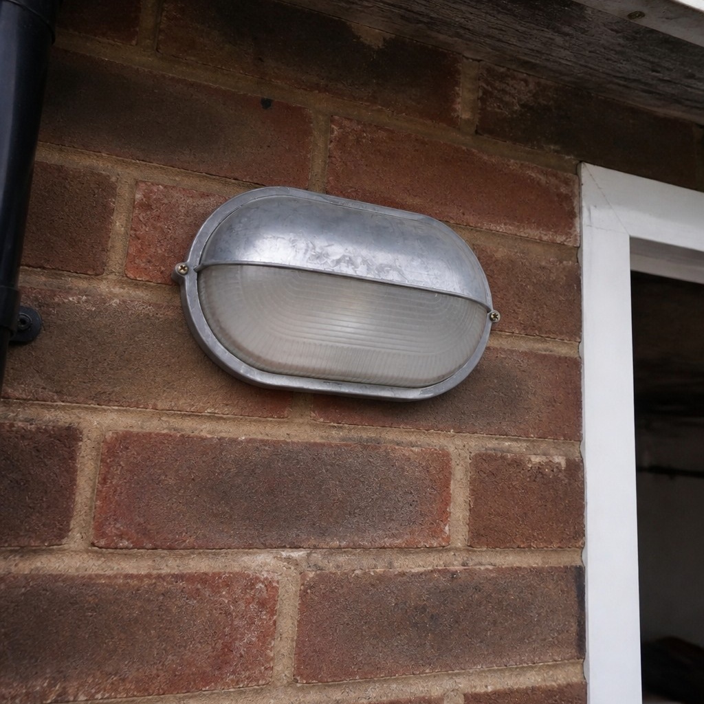 Customer installation of Docka wall sconce on brick wall