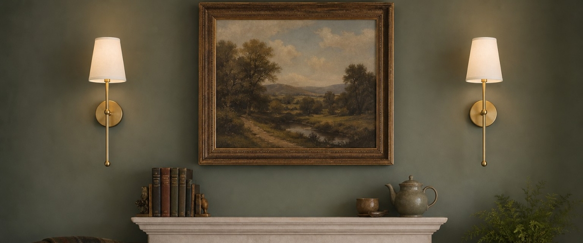 Elegance Gold Wall Lamp in a living room scene