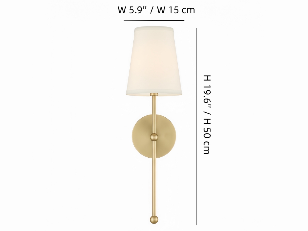Wall lamp size diagram