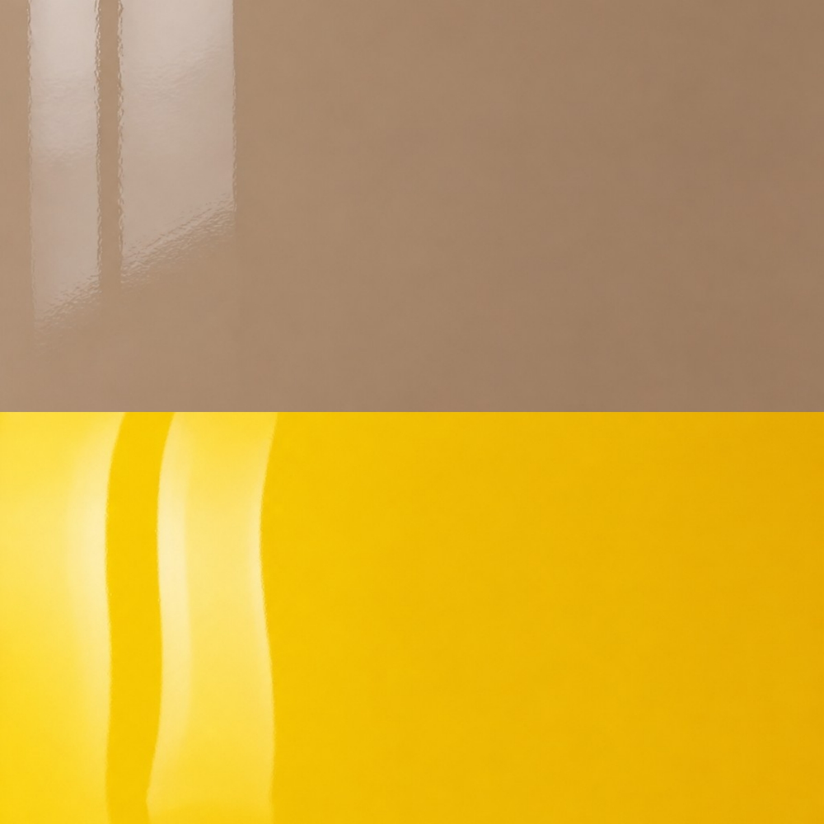 Koloro taupe and yellow glass surface detail