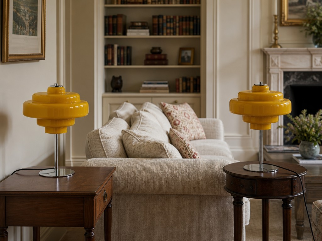 Yellow Koloro table lamps displayed in a living room