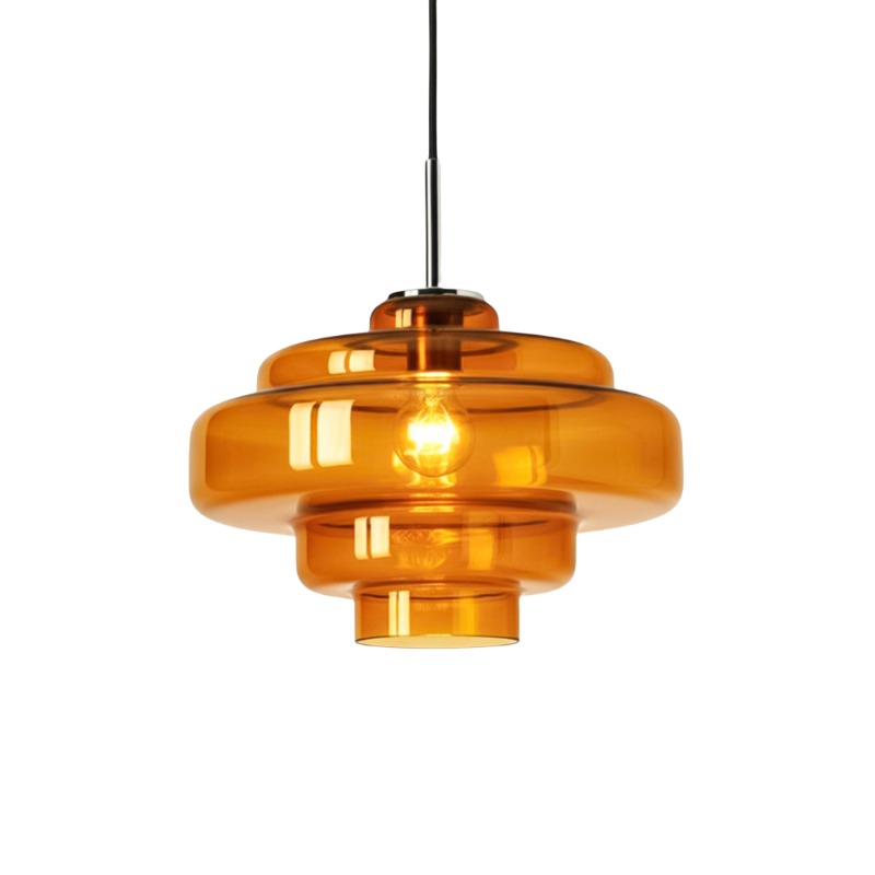 Koloro amber glass pendant finish option