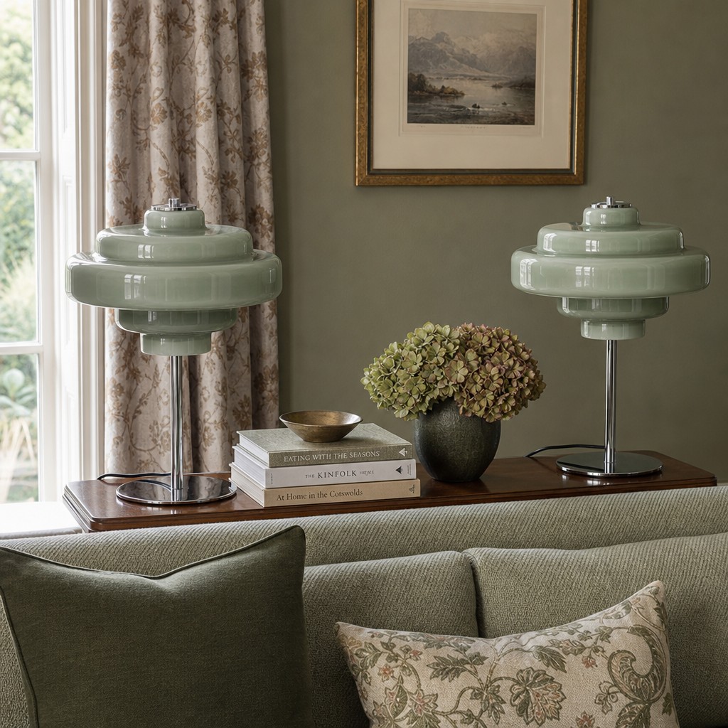 Pink Koloro lamps in a bedroom scene