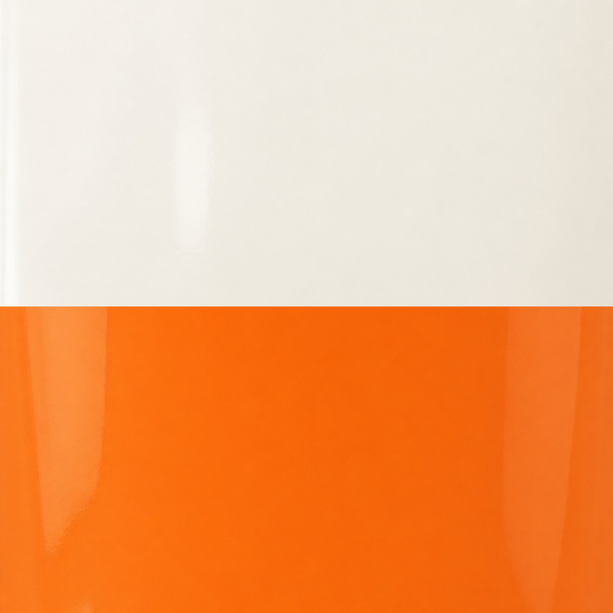 Koloro white and orange glass surface detail