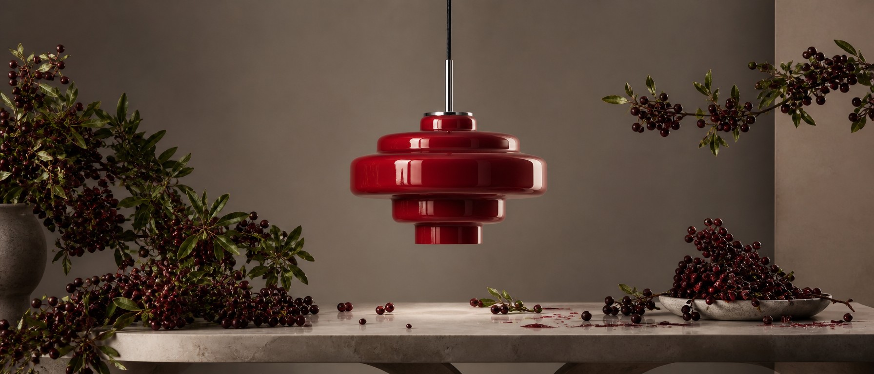 Koloro pendant lamp styled in a room