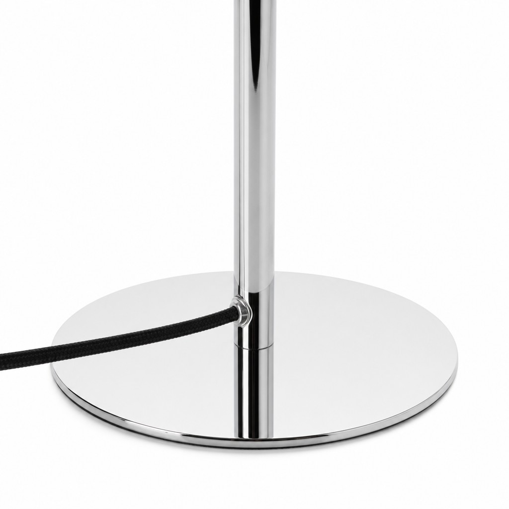 Chrome base and black cable detail