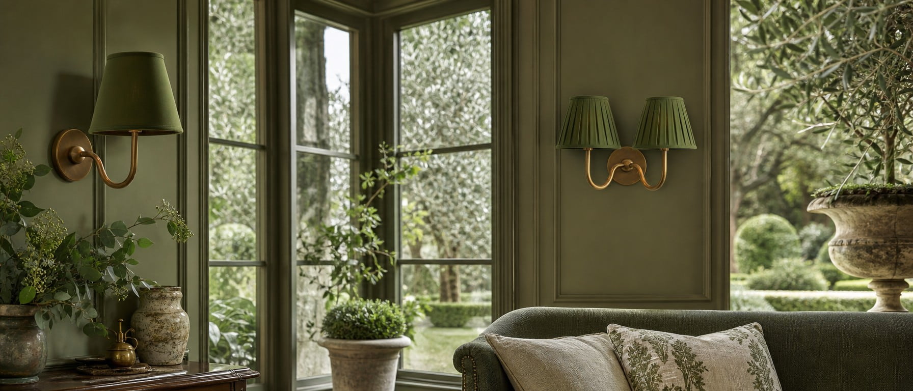 Luvora brass and chrome wall light scene