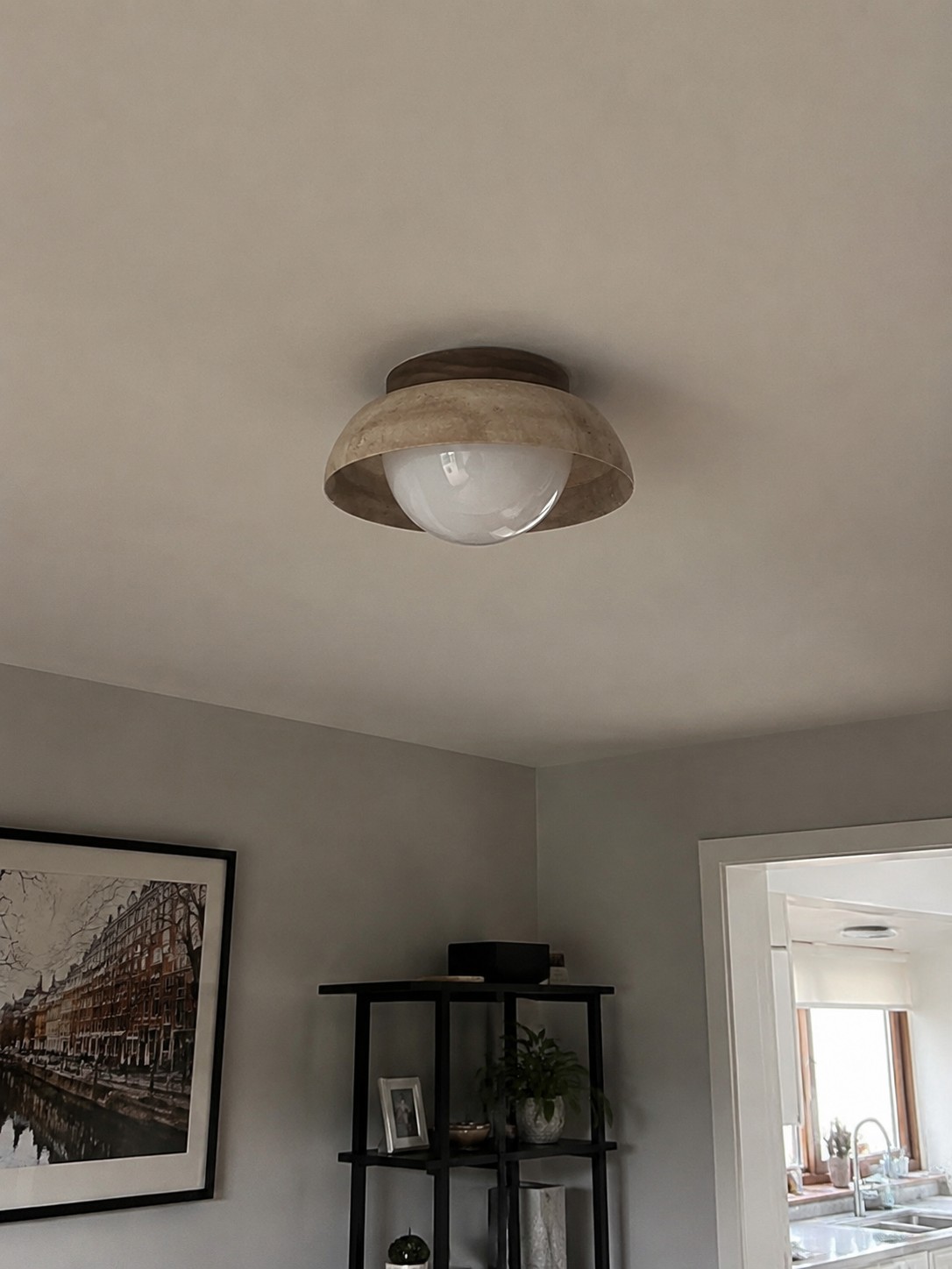 Customer photo of travertine ceiling light