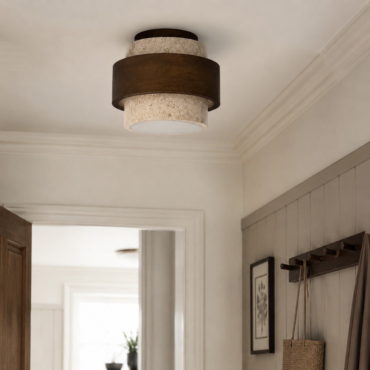 MokuStone plafondlamp in een deuropeningscène