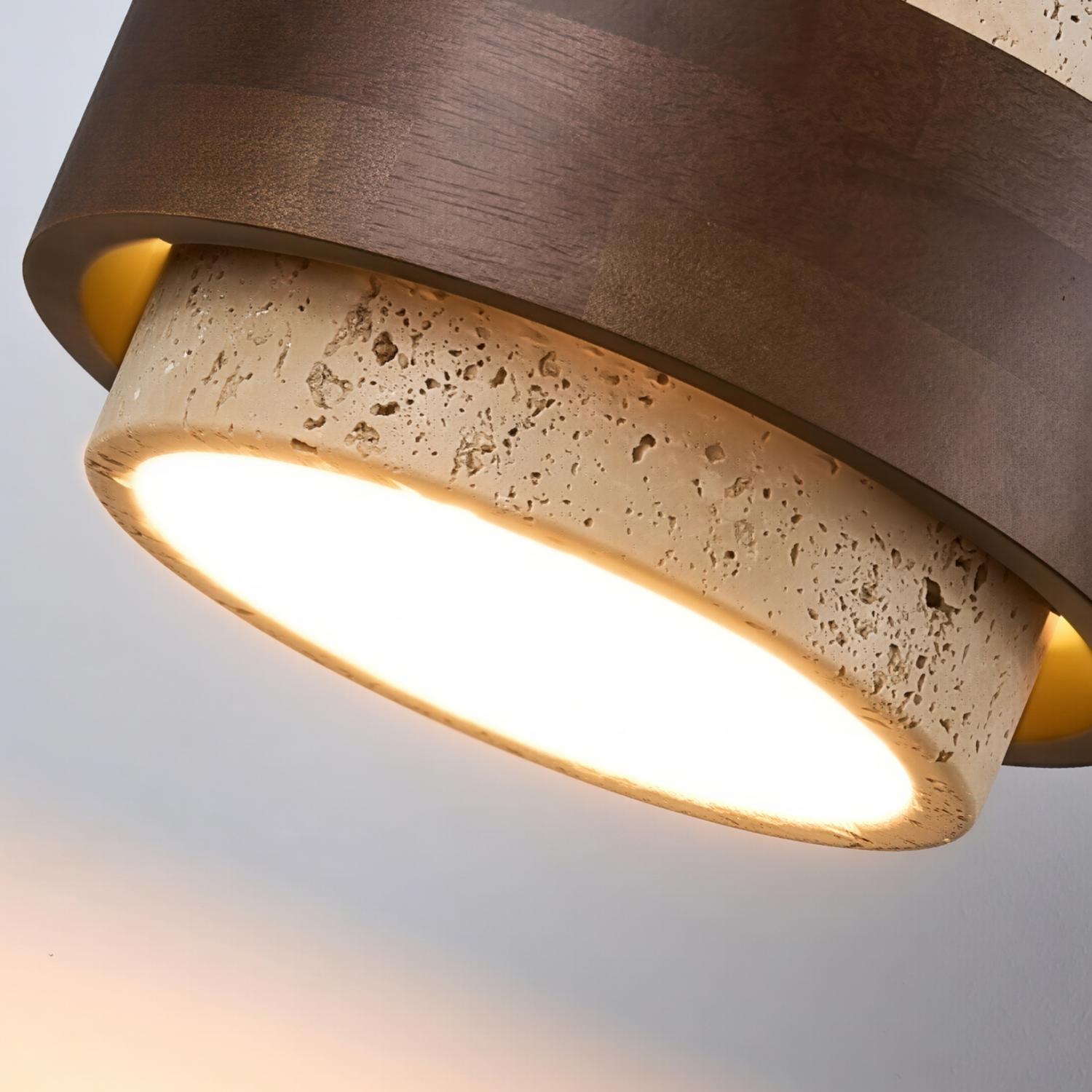 Onderzijdedetail van de MokuStone plafondlamp