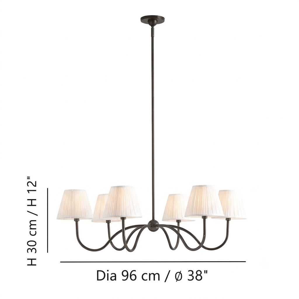 Luvora chandelier size diagram