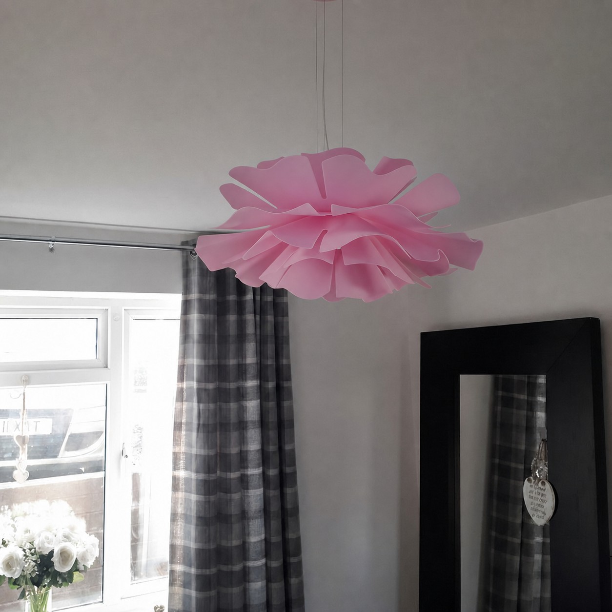 Customer photo of pink flower pendant light