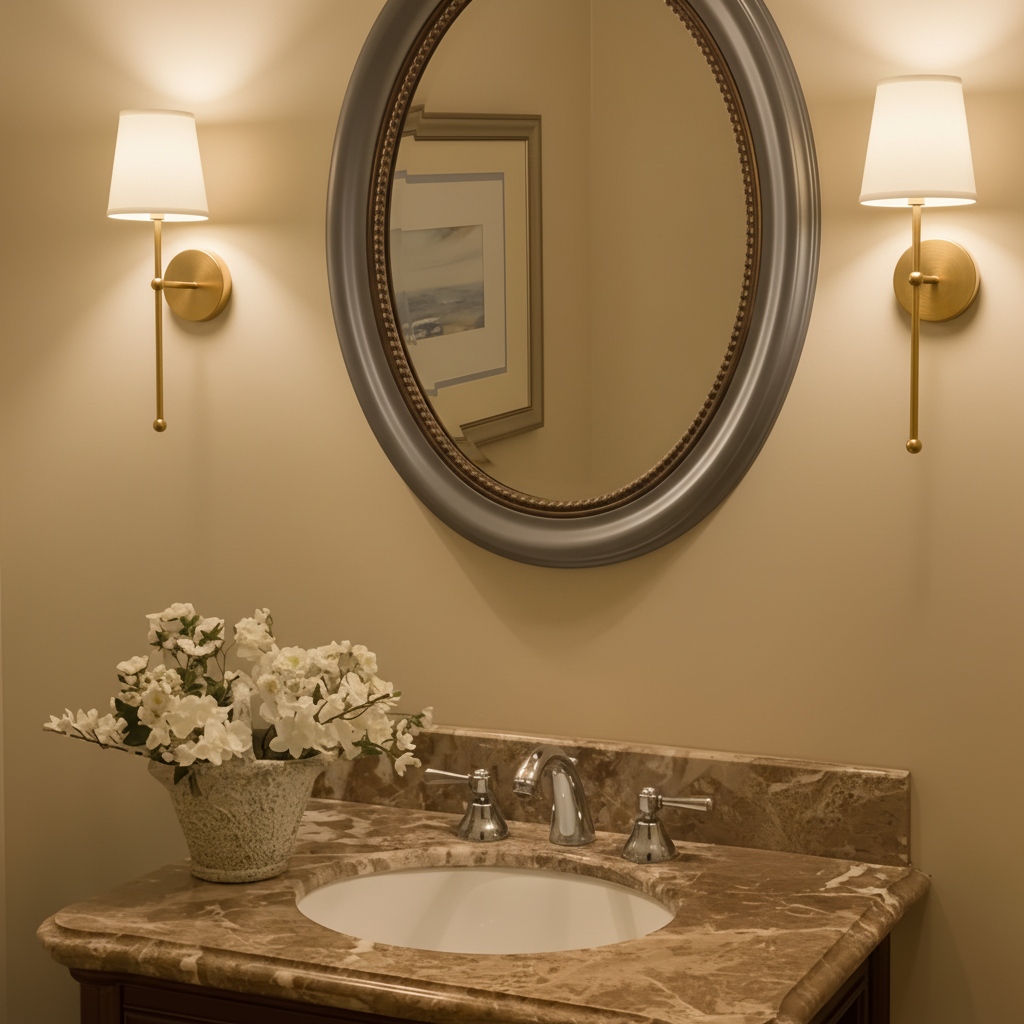 Meshara wall lamps styled beside a mirror