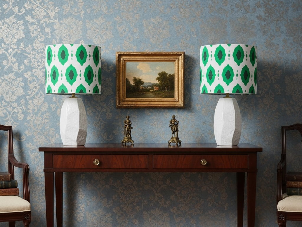 Arivane table lamps displayed on a console table