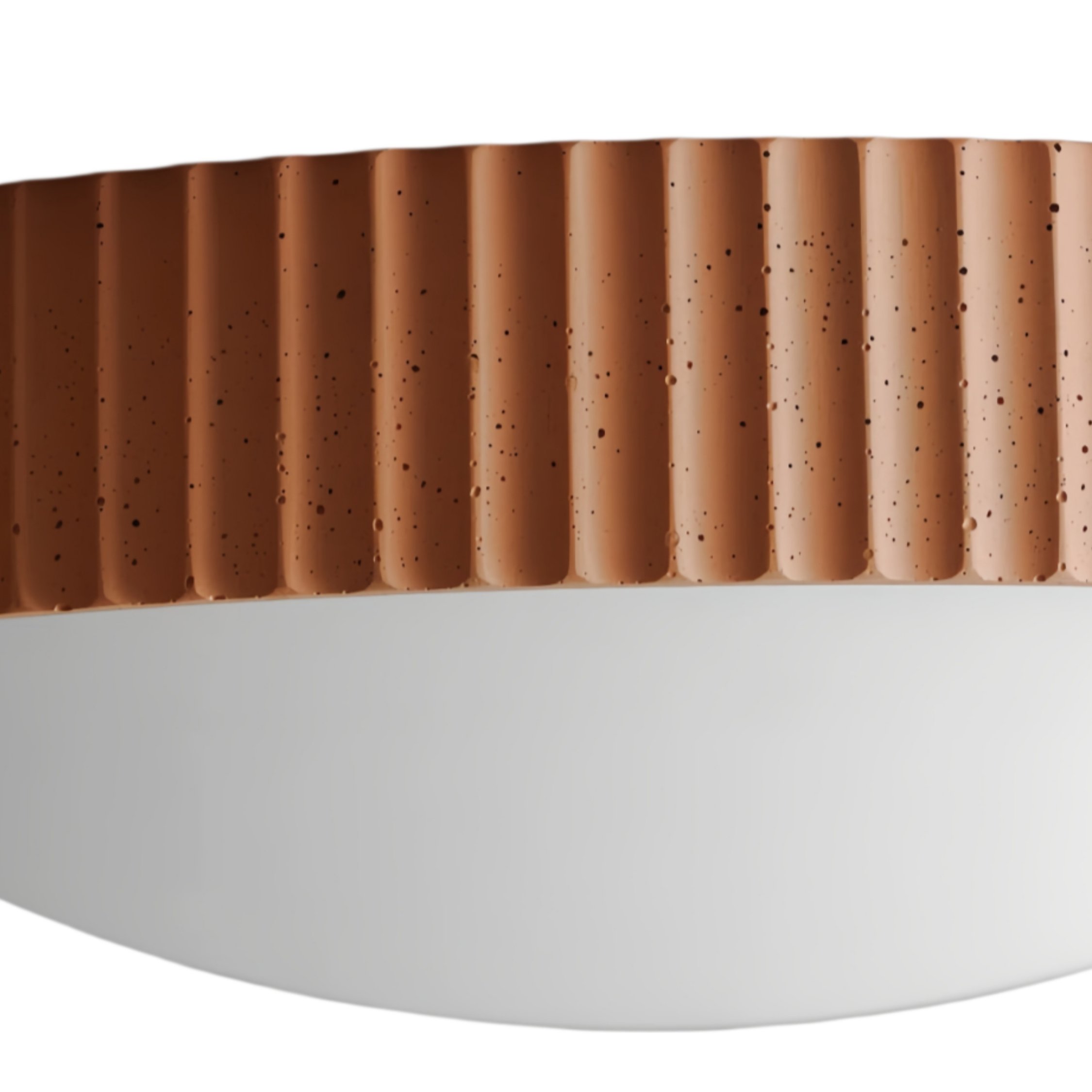 Close-up of the Acrion terra cotta fluted finish